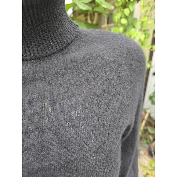 Maeve Anthropologie Cashmere Turtleneck Open Back Sweater Black Small - Picture 5 of 8